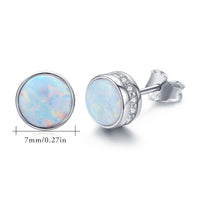 Opal Stud Earrings 925 Sterling Silver Earrings - Brier Hills