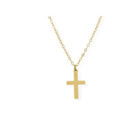 Gold-Filled Cross Charm Necklace, 13" + 1" - Brier Hills